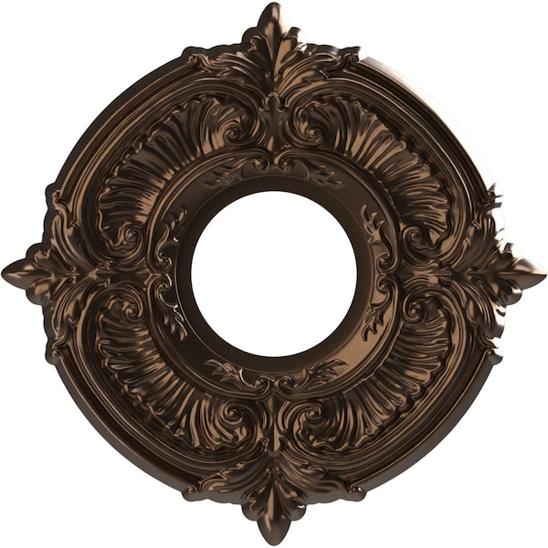 Ekena Millwork Attica PVC Medallion (Canopies up to 4 1/8"), 10"OD x 3 1/2"ID x 3/4"P, Metallic Antique Brass CMP10ATCAB - main